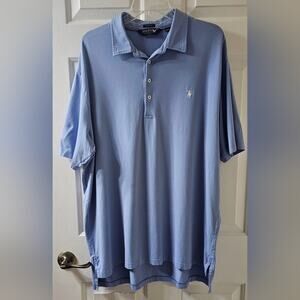 Polo by Ralph Lauren Men's Powder Blue Polo Golf Shirt w/ White Logo XXL